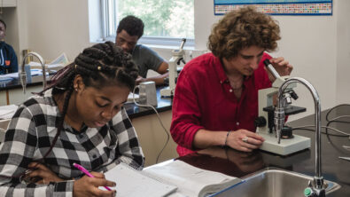 Students participating in university preparation class in Toronto.