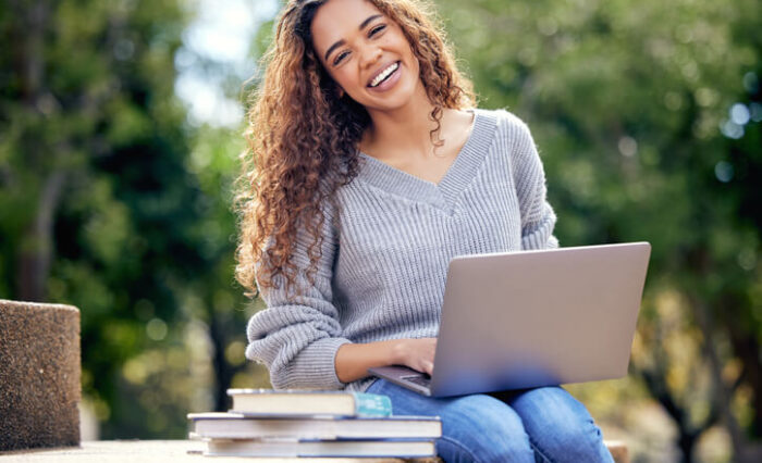 private high school student smiling