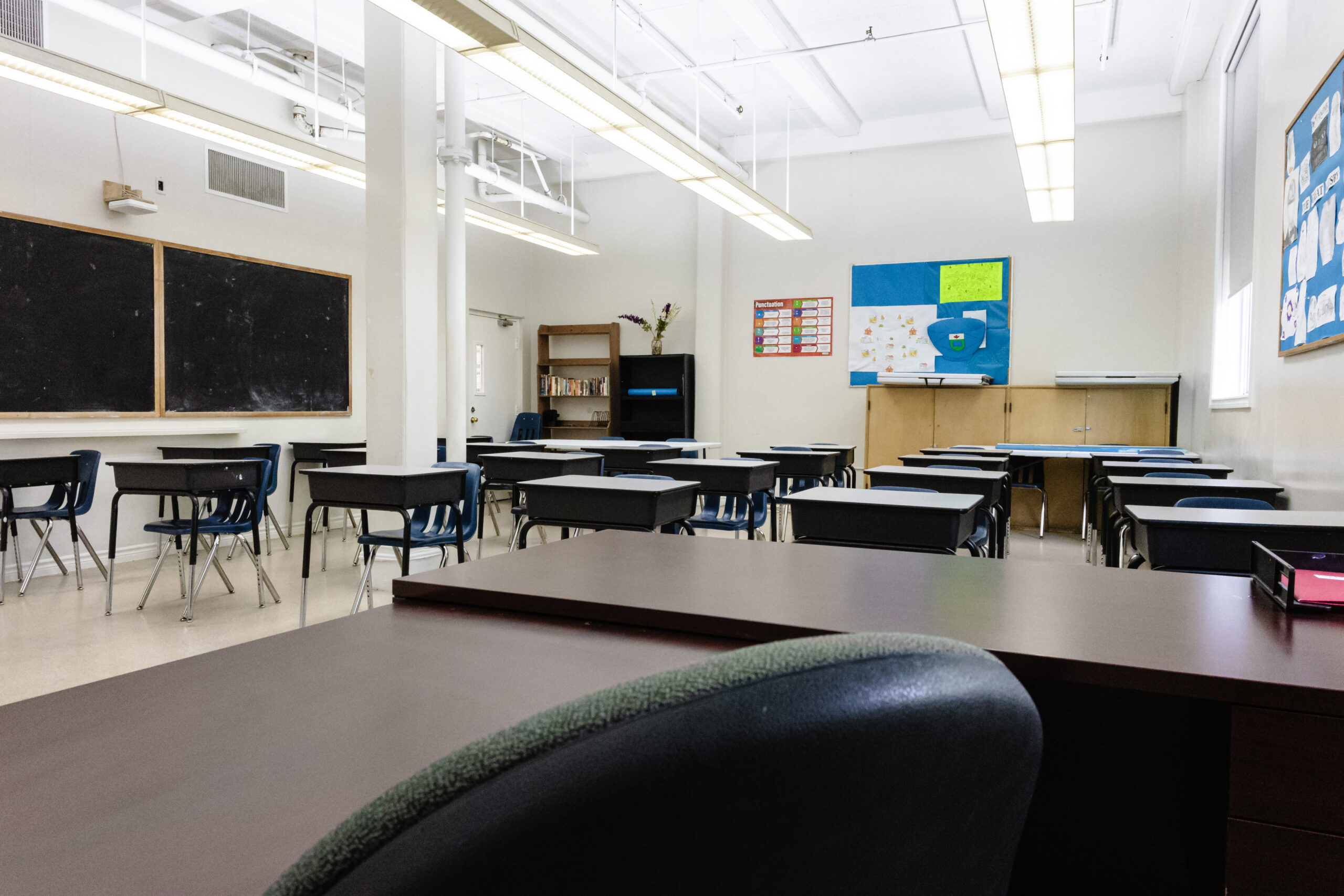 Classrooms classroom at a private high school in Toronto