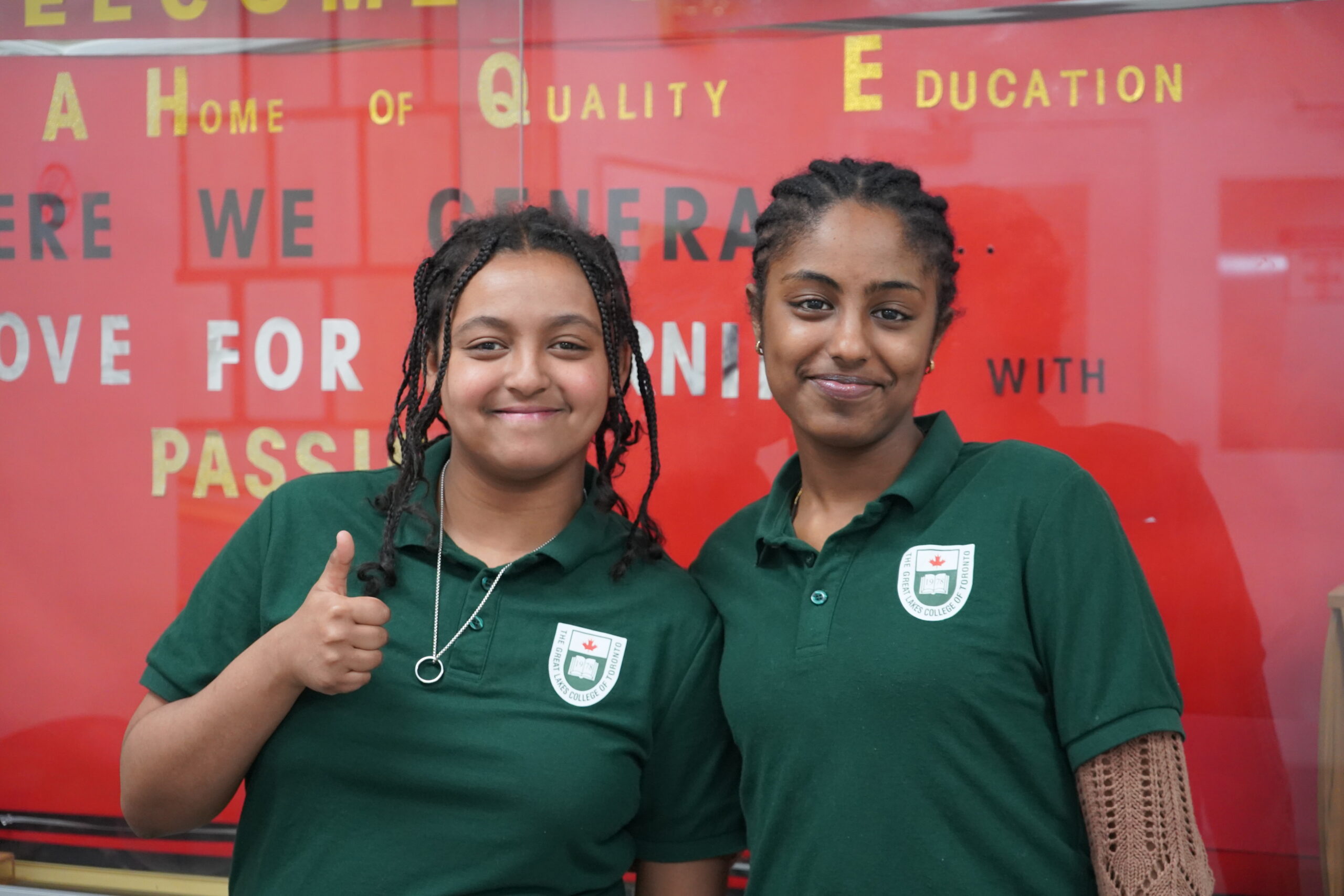 Great Lakes College of Toronto Students Two GLCT students enjoying their time at school